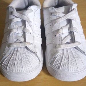 Kids White Adidas shoes size 8